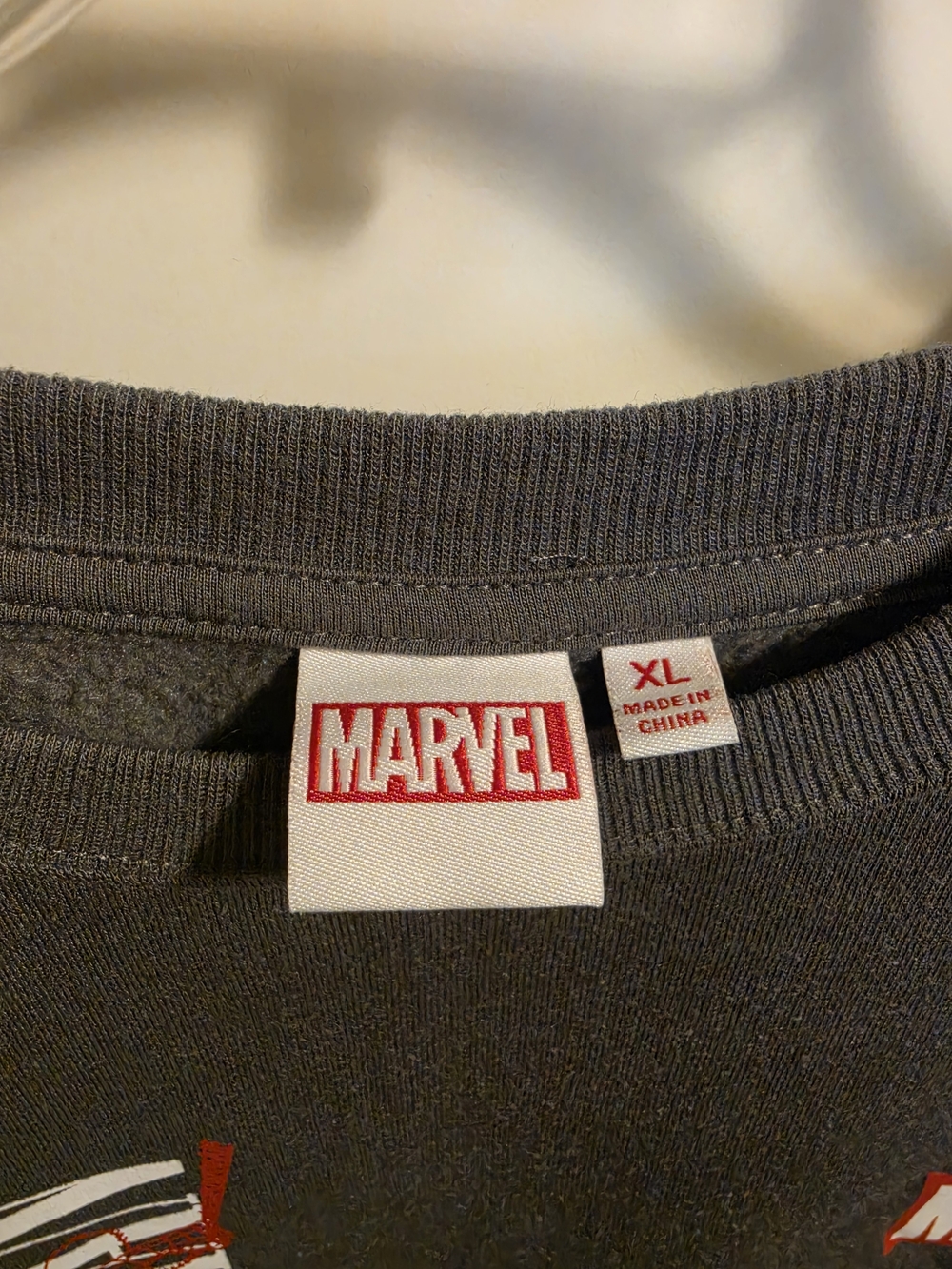 Marvel Spider-Man Graphic Crewneck Sweatshirt Charcoal Gray XL Big Back Print - Picture 3 of 4